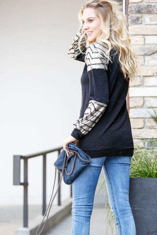 Gold Shoulder Hacci Knit