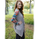 Jillian Aztec Jersey Cardigan Taupe