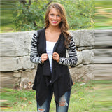 Jillian Aztec Jersey Cardigan Black