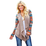 Jillian Aztec Jersey Cardigan Taupe