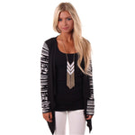 Jillian Aztec Jersey Cardigan Black