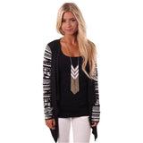 Jillian Aztec Jersey Cardigan Black