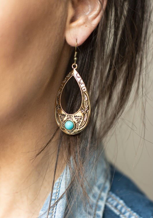 Turquoise Gold Teardrops