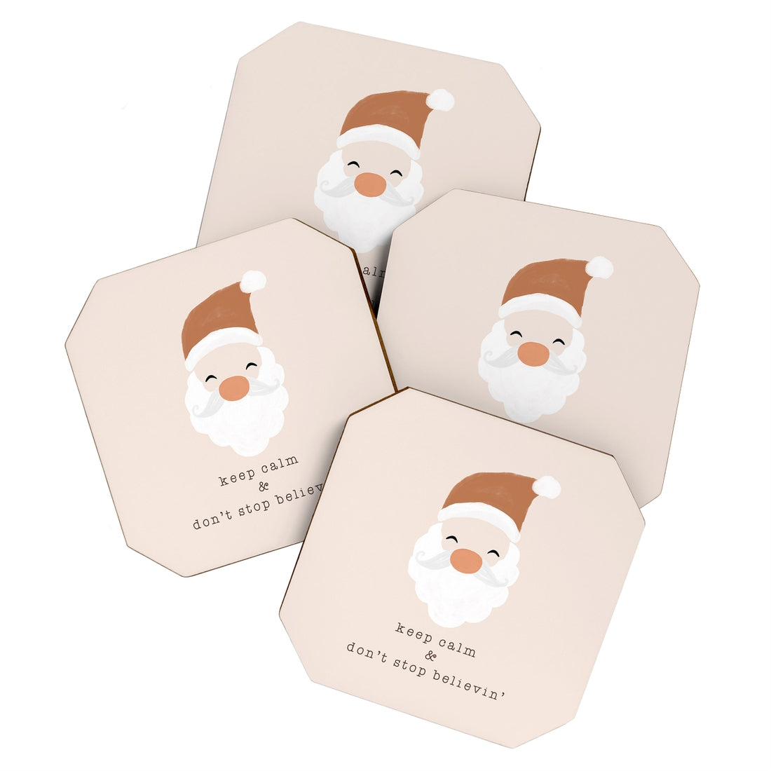 "Keep Calm" Santa Coaster (Set of 4)