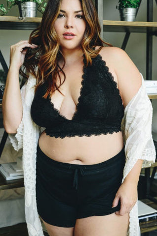 Lace Halter Bralette Curvy