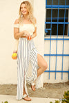 Wide Leg Slit Pants Ivory