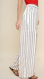 Wide Leg Slit Pants Ivory