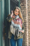 Bold Stripe Tassel Scarf