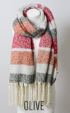 Bold Stripe Tassel Scarf