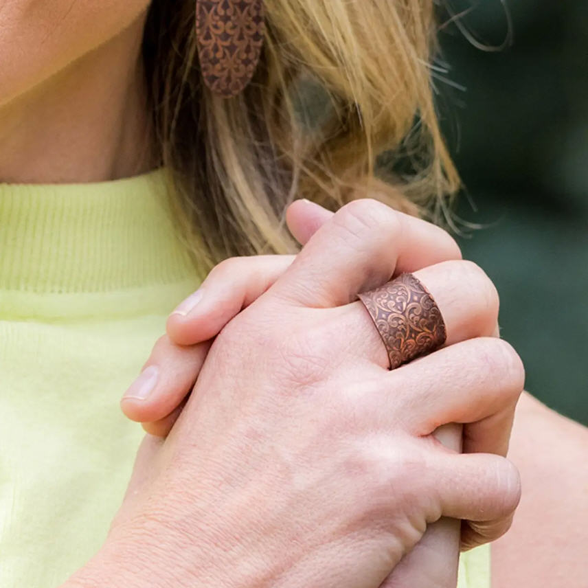 Patina Cuff Ring - Coffee