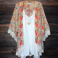 Floral Lace Sleeve Kimono