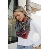 Plaid Fringe Infinity Scarf