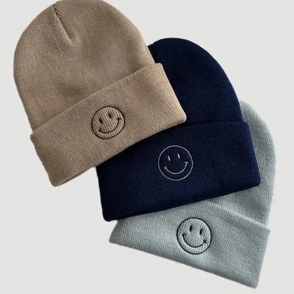 Smiley Face Knit Beanies