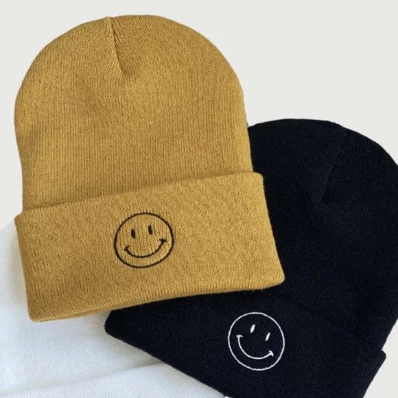 Smiley Face Knit Beanies