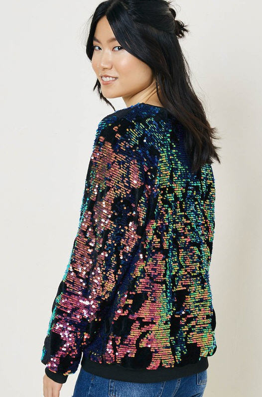 Velvety Sequin Pullover