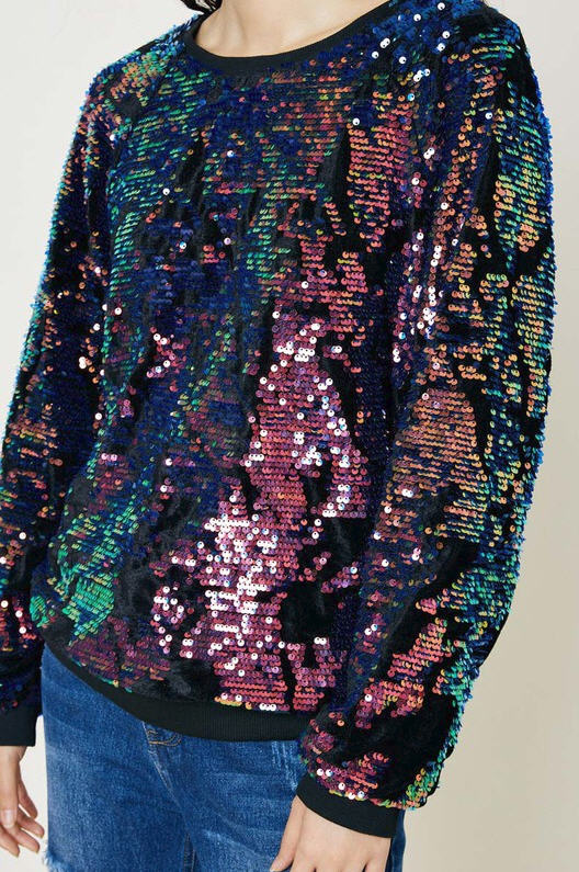 Velvety Sequin Pullover