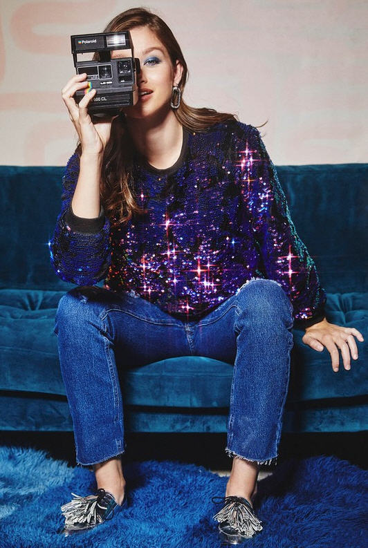 Velvety Sequin Pullover