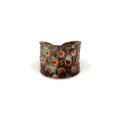 Patina Copper Ring - Teal Rivet