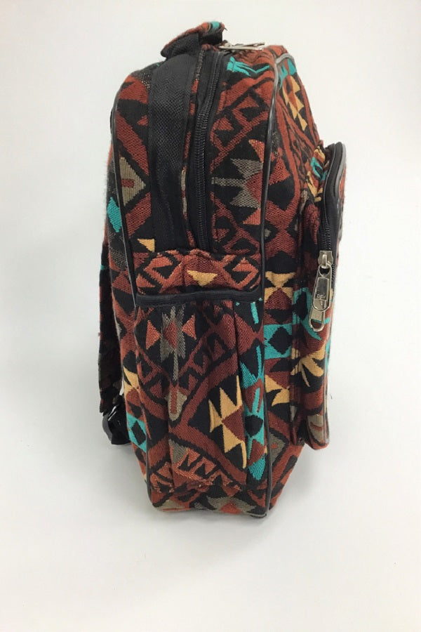Santa Fe Aztec Backpack Burgundy