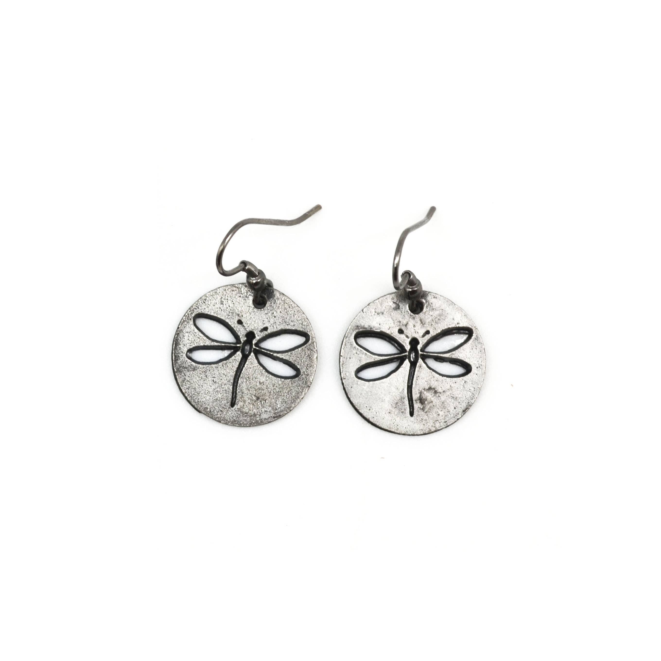 Dragonfly Pewter Earrings