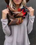 Plaid Fringe Infinity Scarf