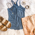 Racerback Ruffle Rib Tank