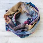 Plaid Fringe Infinity Scarf